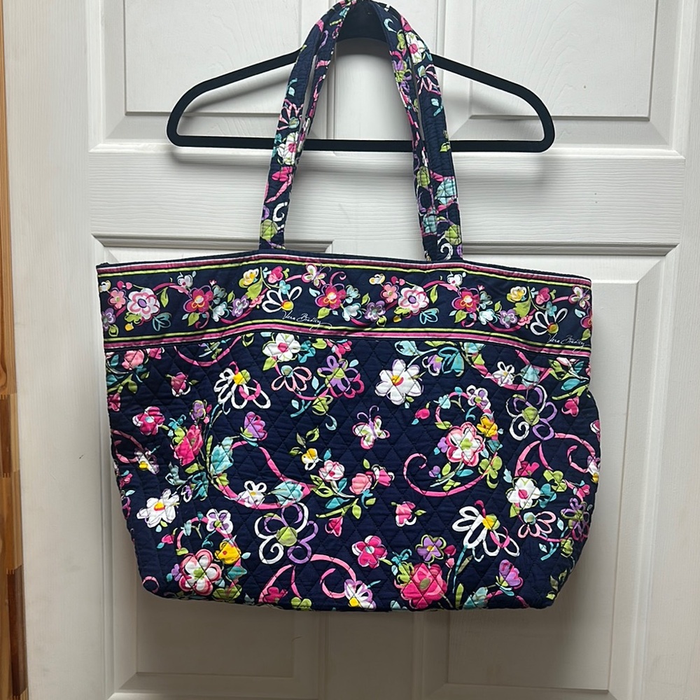 Vera Bradley Black and Pink Quilted Tote Bag